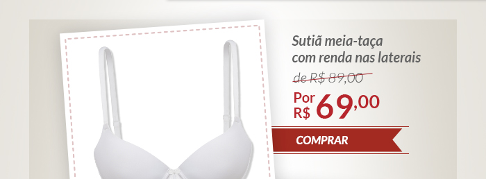 Sutiã meia taça com renda