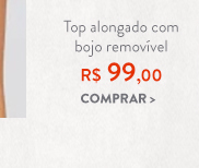 Top alongado com bojo removível com calcinha boyshort fluxo intenso